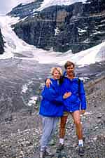 Death Trap, above Lake Louise - Canada Ann and Jon in Canada