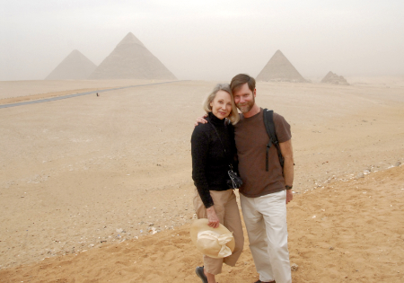 Giza - Eqypt Ann and Jon Holmquist in Giza, Egypt