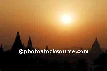 Bagan Pagodas Sunset