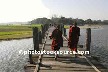 U Bein Bridge Monks