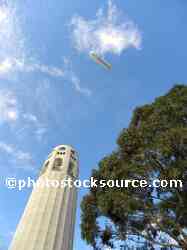 Coit Tower and Blimp