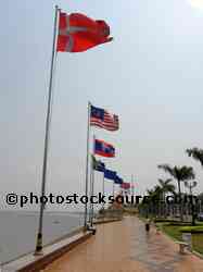 Flags Along Sisowan Quay