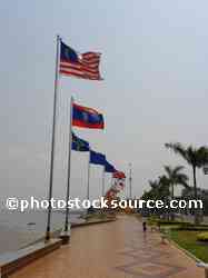 Flags Along Sisowan Quay