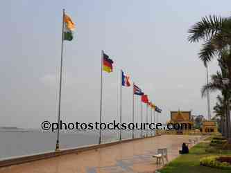 Flags Along Sisowan Quay