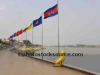 Flags Along Sisowan Quay