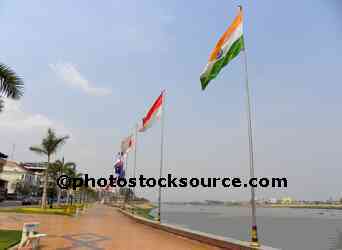 Flags Along Sisowan Quay