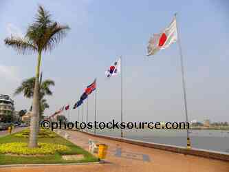 Flags Along Sisowan Quay