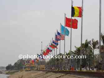 Flags Along Sisowan Quay