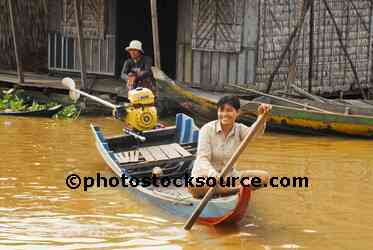 Man Paddling Boat