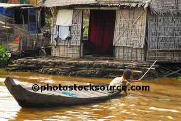 Girl Paddling Canoe