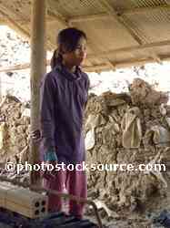 Girl Brick Maker Resting