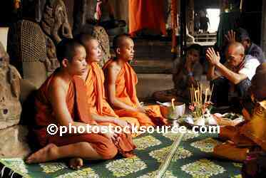 Buddhist Monks Praying