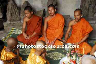 Buddhist Monks Praying