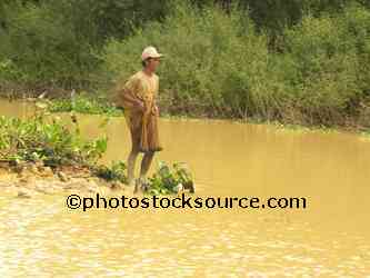 Man Net Fishing