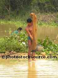 Man Net Fishing