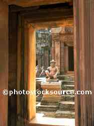Dvarpala Statues Through Door