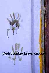 Hand Decorations on Wall