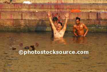 Bathers in Ganges River