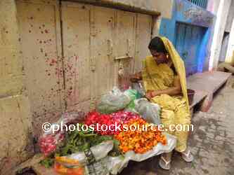 Woman Selling Flowers