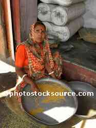 Women Packaging Lentils
