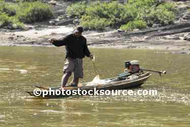 Man Net Fishing