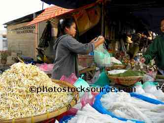 Woman Selling Rice Noodles