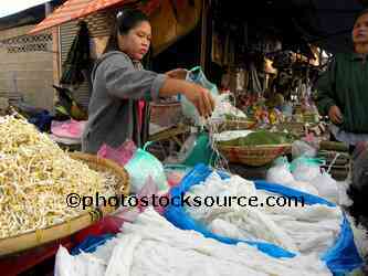 Woman Selling Rice Noodles