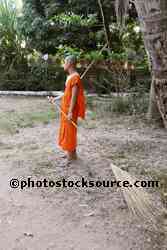 Monk with Broom