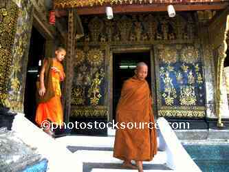 Monks at Wat Xieng Thong