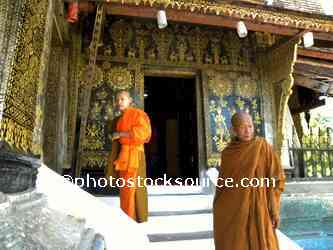 Monks at Wat Xieng Thong