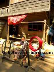 Woman Spinning Yarn