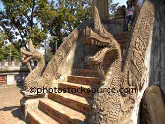 Haw Pha Kaew Naga Staircase