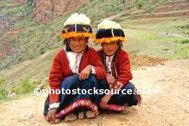 Girls in Village Dress