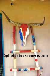 Painted Cow Skull