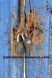 Lock on Blue Door