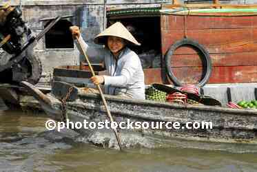 Woman Paddling Boat