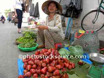 Woman Selling Rose Apples