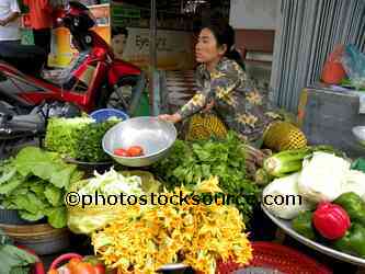 Woman Selling Vegetables