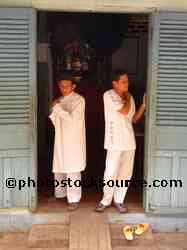 Cao Dai Temple Monks