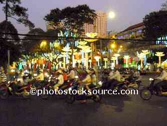 Motor Scooters at Night