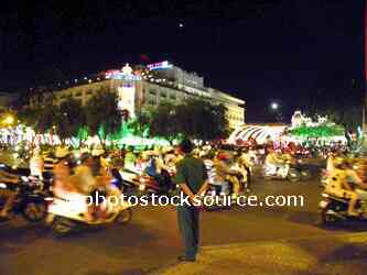 Motor Scooters at Night
