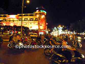 Motor Scooters at Night