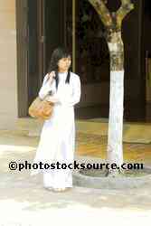 School Girl in Ao Dai Dress