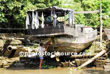 Man Working on Boat