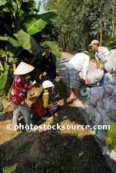 People Weighing Rice Bags